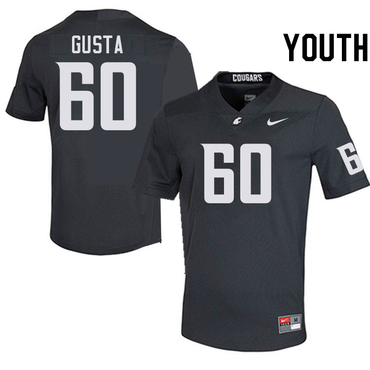 Youth #60 David Gusta Washington State Cougars College Football Jerseys Stitched-Charcoal